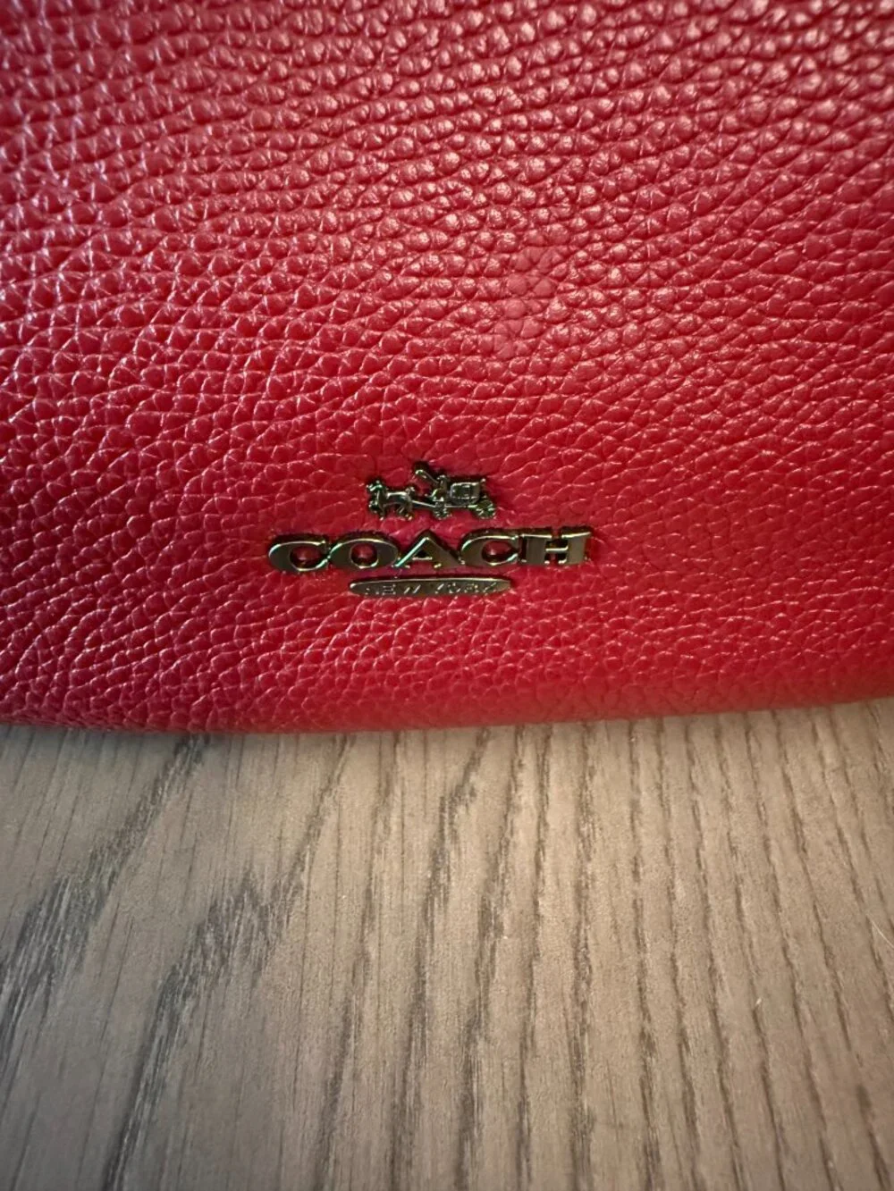COACH Chelsea Hobo 32 Cherry Red Leather Shoulder Bag Purse Convertible